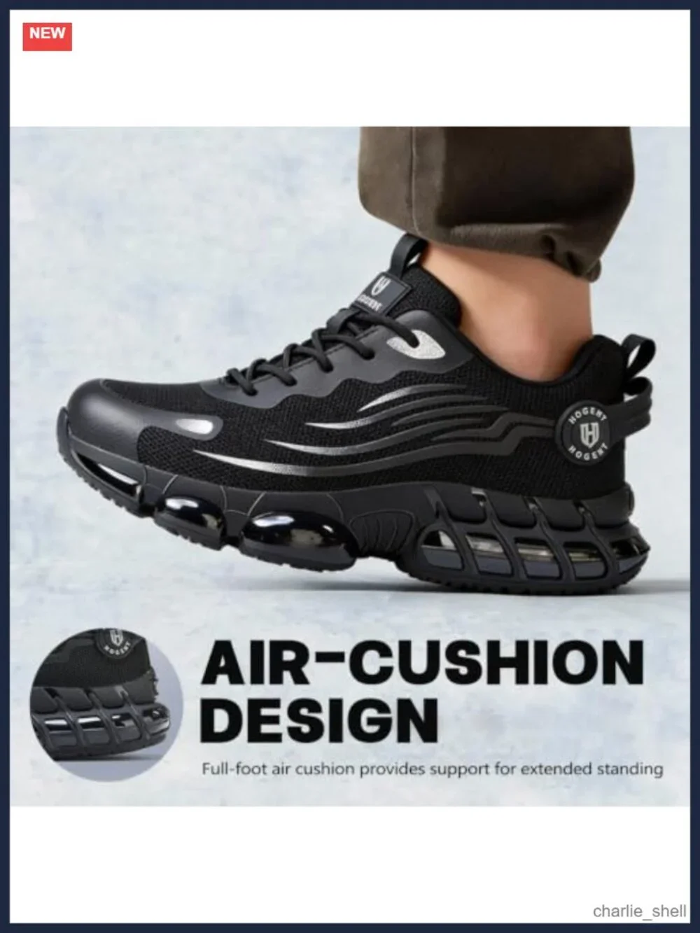 Steel Toe Work Sneakers Cushioned Safety Shoes for Men